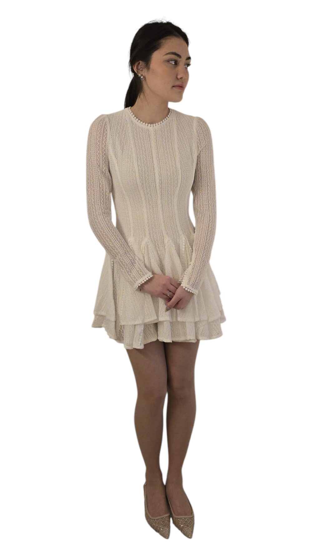 White Crochet Dress - Image 3